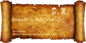 Domján Márta névjegykártya